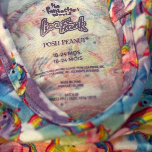 Lisa Frank Rainbow Unicorn Bodysuit with Pink Tulle Skirt Size 18-24M Y2K! - Picture 4 of 4